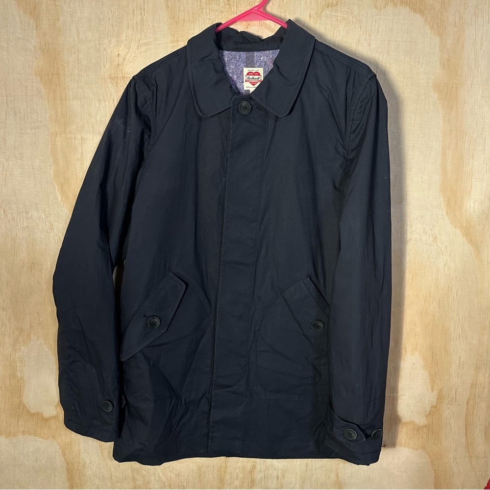 Carhartt WIP Heritage Trench Coat MEDIUM Dark Navy Vintage Rain Jacket Paneling